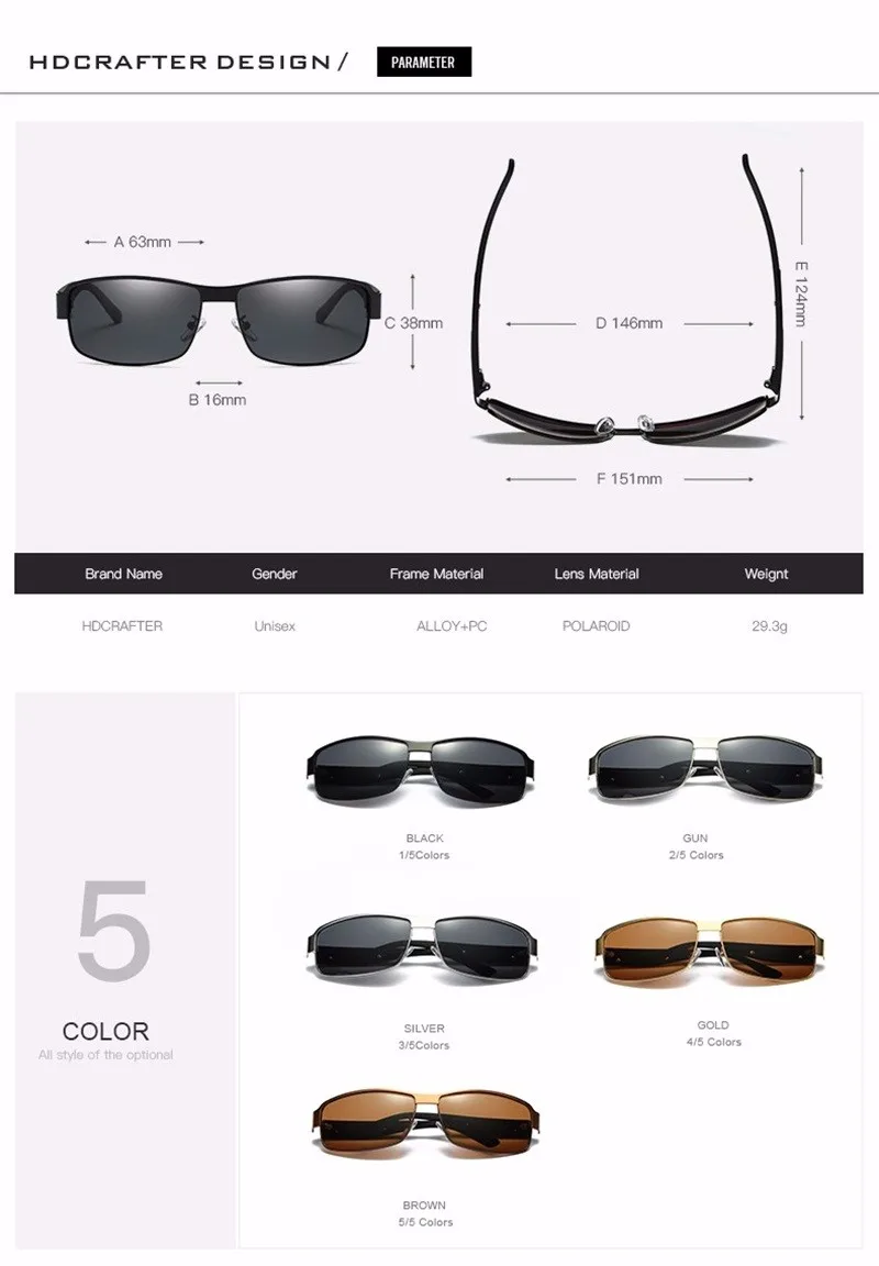 HDCRAFTER, модные солнцезащитные очки для вождения, для мужчин, поляризационные, уф400, брендовые, дизайнерские, солнцезащитные очки, мужские, Oculos, gafas de sol,, хит
