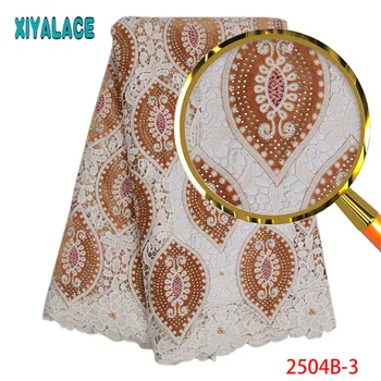 

Guipure Lace Fabric 2019 African Fabric Lace High Quailty Nigeian Wedding Lace Fabric With Stones For Velvet Lace PGC2504B-2