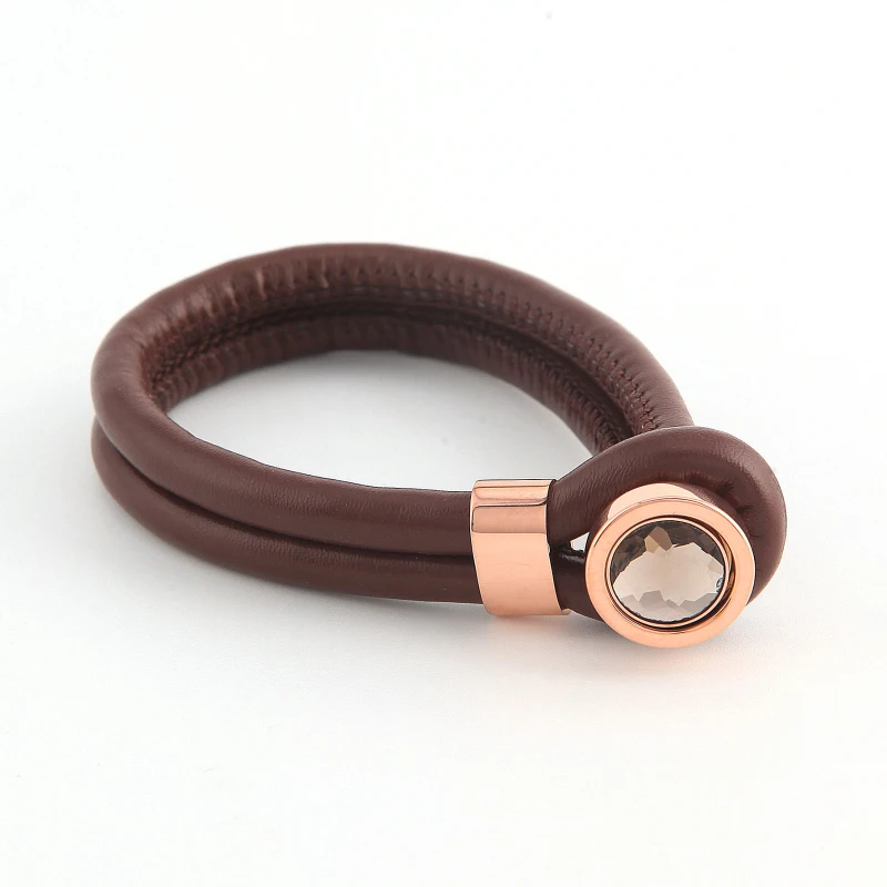 Cambio de cuero marrón pulsera con imán Brown moneda para mujeres Regalo 1 unids Cambio de cuero marrón pulsera con imán Brown moneda para mujeres Regalo 1 unids