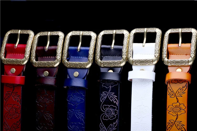 Vintage Floral Genuine Leather Belts for Women | Jewelry Addicts