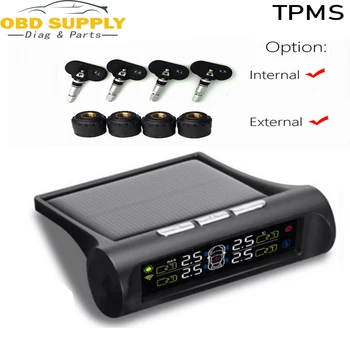 

Quality Solar Energy Smart Car TPMS Tire Pressure Monitoring System Digital LCD Display Auto Security Alarm Systems with Sensor