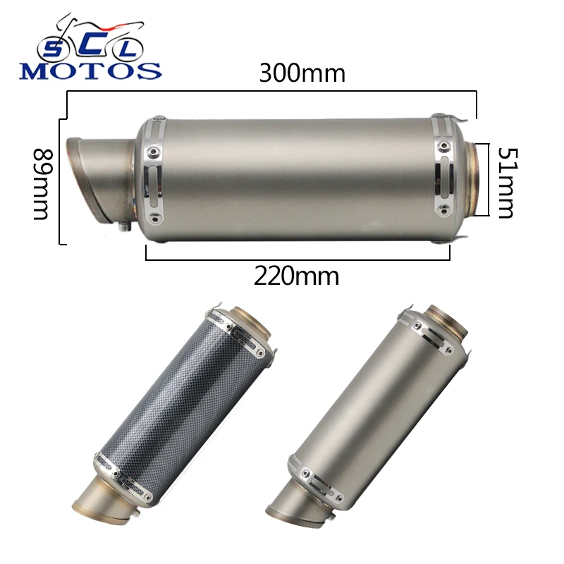 

Sclmotos -51mm Motorcycle Exhaust Pipe Muffler Akrapovic Yoshimura Exhaust with DB Killer Escape Moto Racing BN600 NMAX NC700X