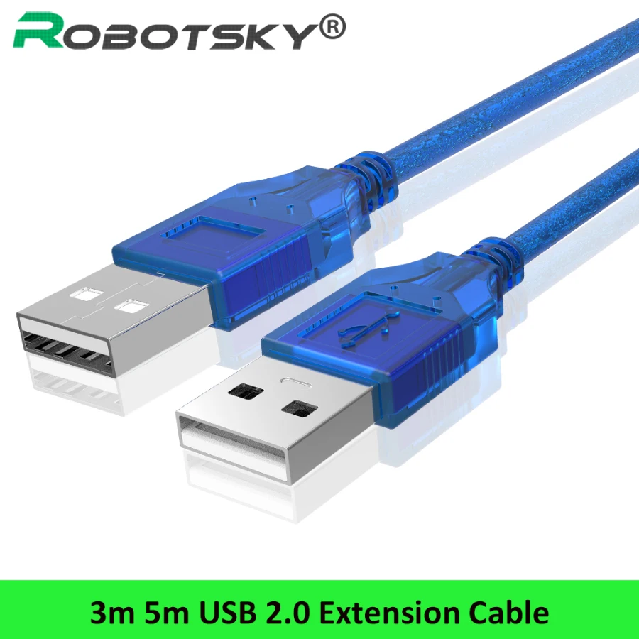 

High Speed USB 2.0 Cable Male to Male USB2.0 Extension Cable For Radiator Hard Disk Car MP3 Camera Connector Extender Cabo 3m 5m