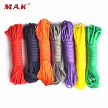 Цветной 25/50/100ft Paracord 550 парашютный шнур веревка Стандарта Mil Тип III 7 стенд страховочный трос для занятий скалолазанием лагерь