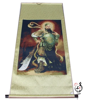 

Ealligraphy painting Chudo silk silk embroidery decoration painting has framed scroll paintings of Guan Gong Guan Yu
