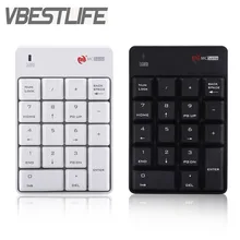 VBESTLIFE 2,4 ГГц Беспроводная клавиатура USB цифровая клавиатура Numpad номер 18 клавишная панель для ноутбука PC Черный Белый