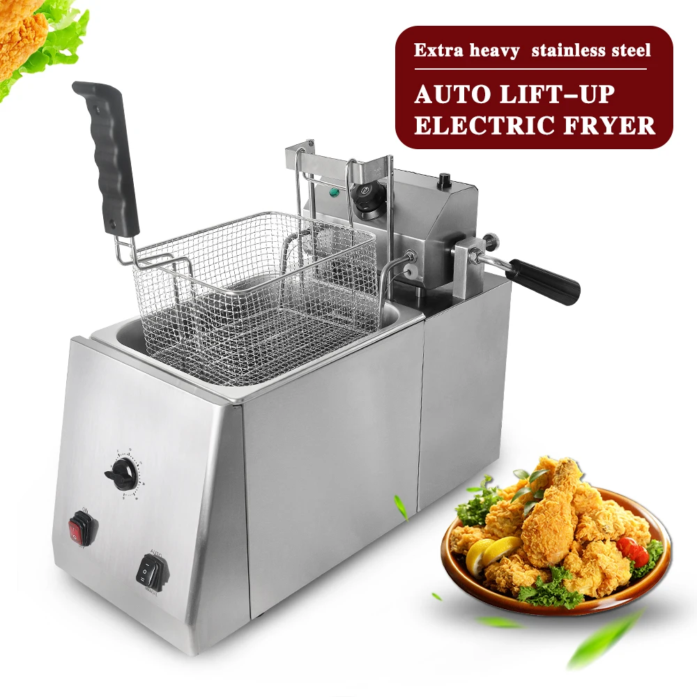 

ITOP 11L Commercial Auto Lift-Up Deep Fryer With Timer Temperature Control Fryer Potato Chip Chicken Electric Frying Machine