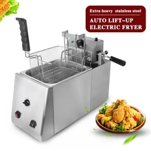 ITOP 11L Commercial Auto Lift-Up Deep Fryer With Timer Temperature Control Fryer Potato Chip Chicken Electric Frying Machine multifunction 12 l deep fryer electric commercial stainless steel potato chicken food deep frying machine zf