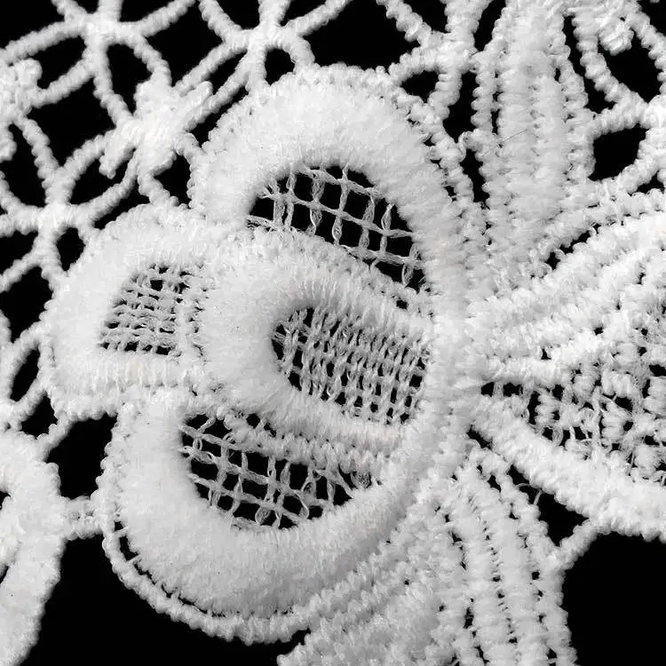 2 шт. Белый Черный 3D цветы вышивка, кружево воротник отделка аппликация для вечернего платья на одежду украшения для шитья поставки