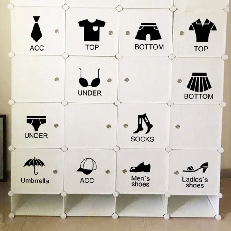 

HonC DIY Clothes classification Furniture window Wall Sticker Vinyl Decal Home Decor Decal PVC black stickers on the wall
