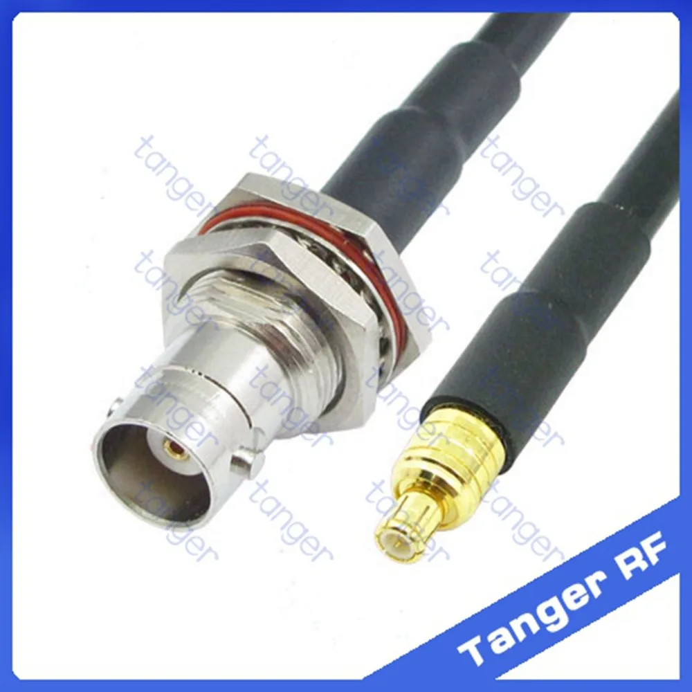 

Hot Selling Tanger MCX male plug to BNC female jack front with nut straight RF RG58 Pigtail Jumper Coaxial Cable 20inch 50cm