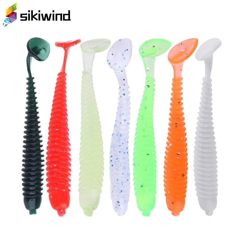 

8pcs/lot 2g/8cm Soft Fish Bait Rubber Jig Head Fly Fishing Lure Shad Manual Silicone Bass T-Tail Maggot Swimbait Fishing Tackle