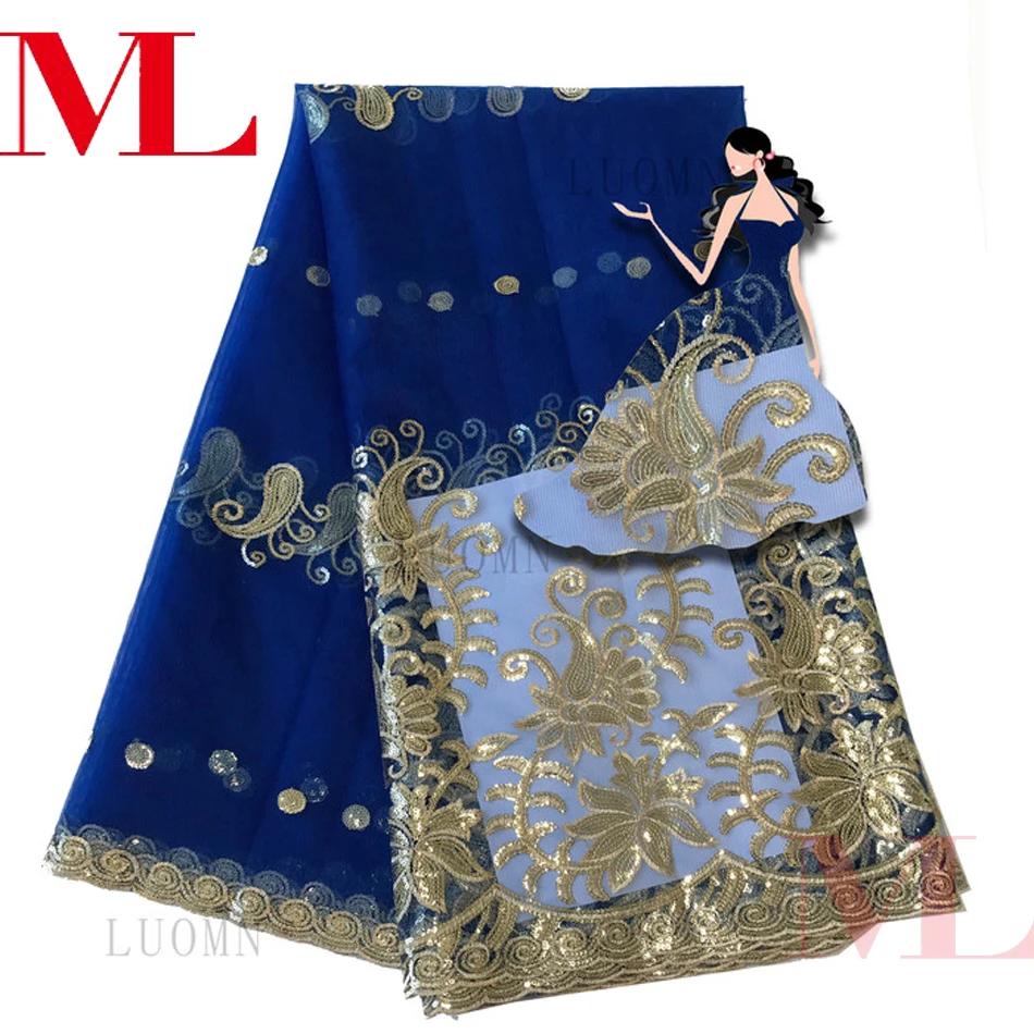 

ML 5Yards 2018 Latest French Nigerian Laces Fabrics High Quality Tulle African Laces Fabric Wedding African French Tulle Lace