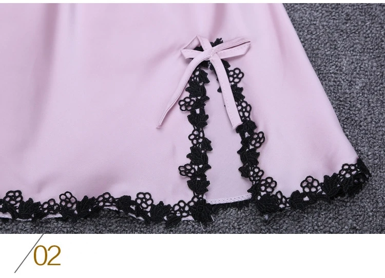 Lace Nightgown Female Sexy Woman Night Sleepwear Plus Size Sling Nightdress Summer Satin Night Gowns Ladies V-neck Nightwear 49 (2)