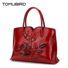 Tomubird 2017 nuevo superior diseñador de la marca mujeres de cuero genuino bolsos de moda en relieve rosa de cuero real bolsos de lujo