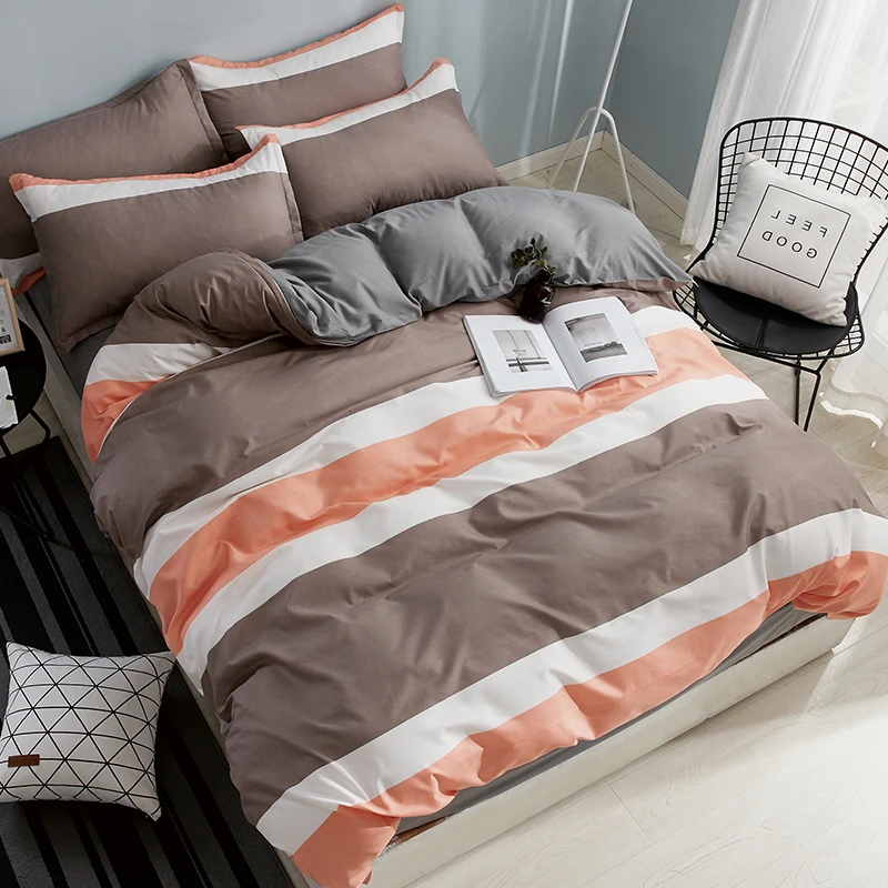 

Geometric Striped Cartoon Comforter Bedding Sets 3/4 pcs Polyester Bed Linings Duvet Cover Bed Sheet Pillowcases Cover Set