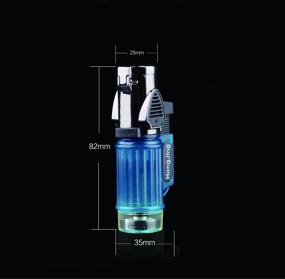Креативная газовая зажигалка для розжига на кухне с тремя прямыми пламенями, маленький сварочный турбо фонарь, мужской подарок