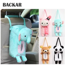 Задний автомобиль-Стайлинг животных портативный коробка ткани панда Медведь Кролик Чехлы универсальные для Mazda Suzuki peugeot Porsche Kia аксессуары