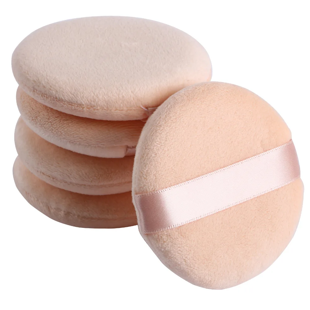 5PCS Women Facial Face Body Beauty Flawless Smooth Cosmetic Foundation Powder Puff Makeup Sponge Puff Size: 8cm*2cm