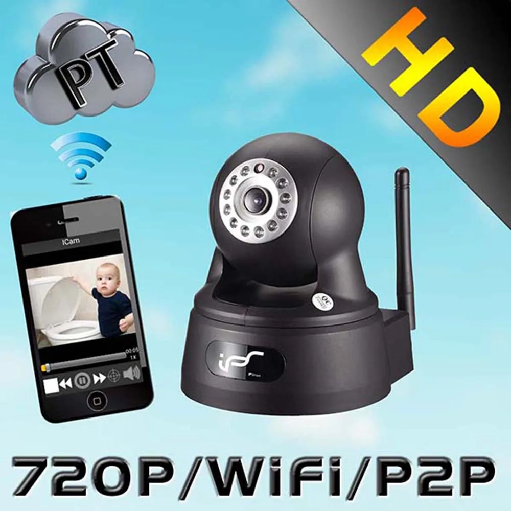 IPS 720P 1.0 Megapixel Wifi Pan/Tilt 3.6mm Two Way Audio