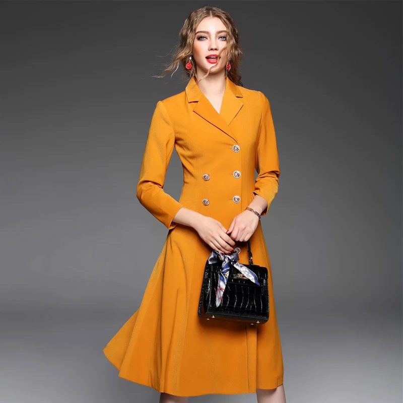 Popular Women Coat Yellow Trench-Buy Cheap Women Coat Yellow Double breasted Trench Coat For Women Slim Long Trench Coat Black/yellow/wine red - Popular Women Coat Yellow Trench-Buy Cheap Women Coat Yellow