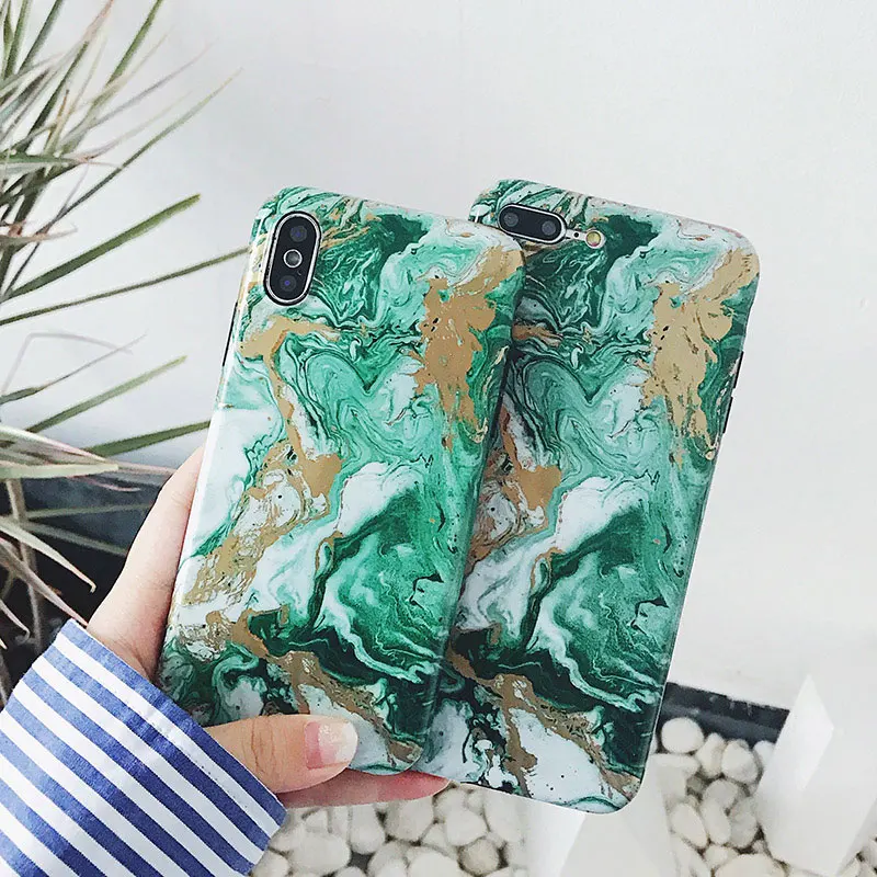 

Boucho Colourful Granite Stone Marble Texture Pattern Case For iphone 7 8 6 6S Plus X Thin Soft IMD Phone Cases Cover Coque