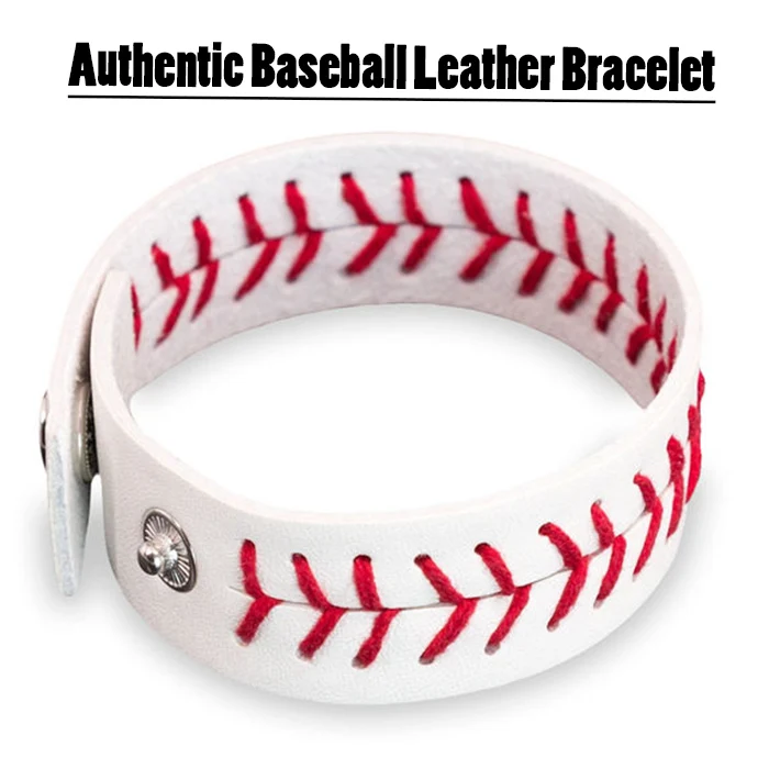 Кожа Бейсбол или софтбол или Футбол браслет с красной строчкой спорт ювелирные изделия