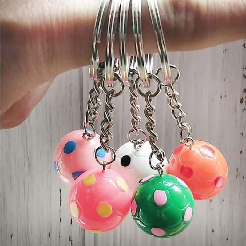 

Mini imitation football keychain Colorful soccer Key Pendant Sport Keyring DIY Jewelry Accessory Boutique gifts novelties