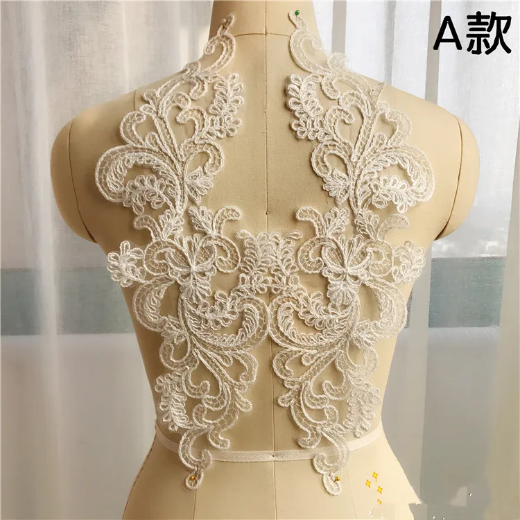 Embroidery flower patch for wedding dress diy lace fabric applique Embroidery flower patch for wedding dress diy lace fabric applique