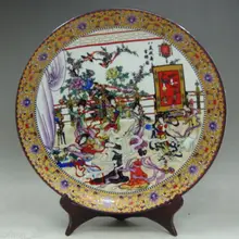 10 дюймов китайская семейная ручная роспись 8 красота танцы фарфоровая статуэтка большая тарелка