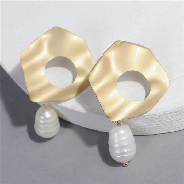 Artilady корейские серьги с барочным жемчугом для женщин для девушек золотые Висячие подарки на день рождения серьги для женщин - Окраска металла: E8123
