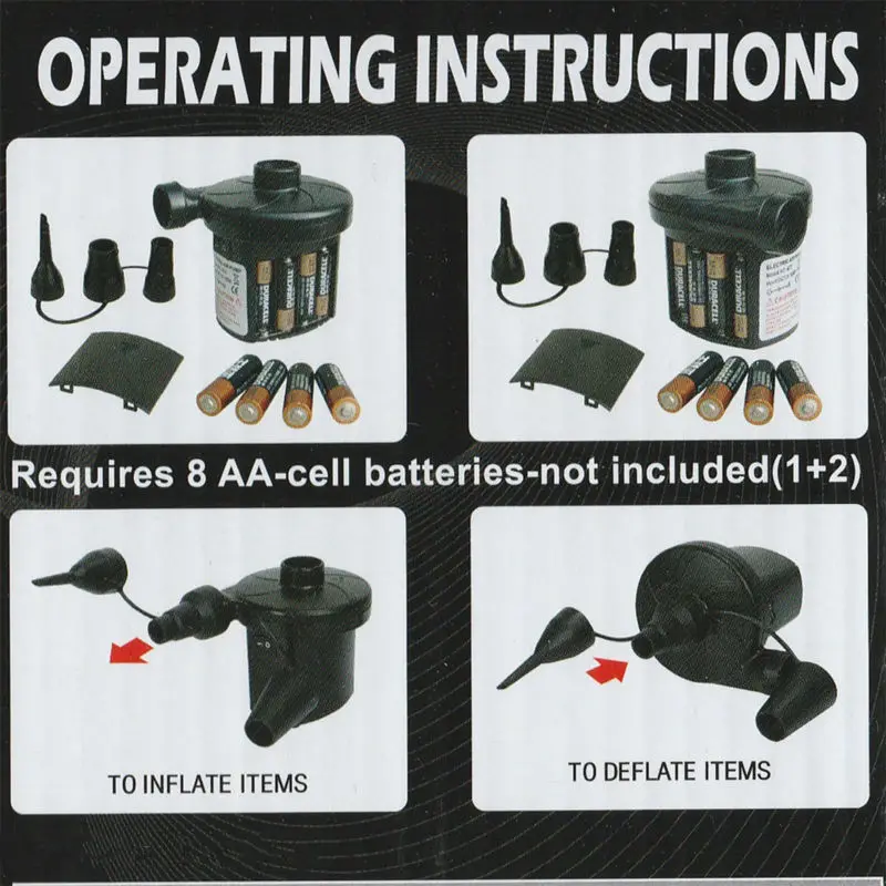 Батарея электрический воздушный насос работает от 8 шт. AA батареи для домашнего использования открытый надувной матрас лодка игрушка плавательный кольцо HT-401