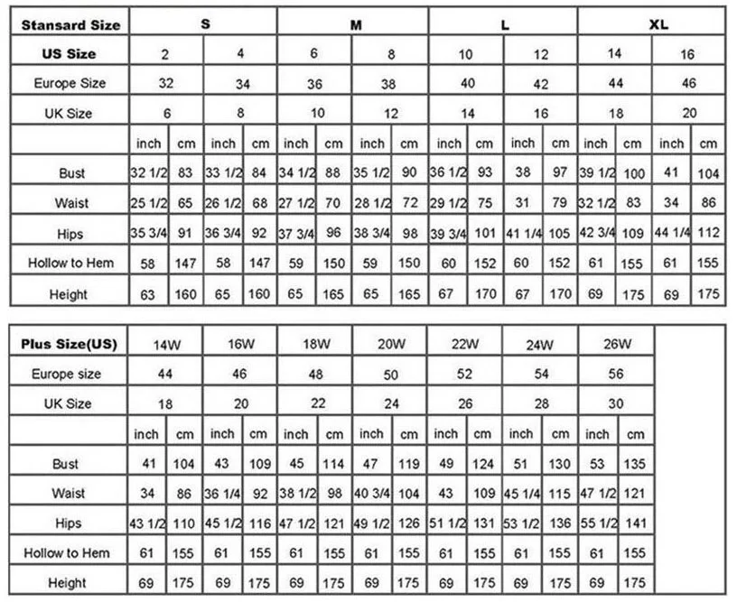 size chart new