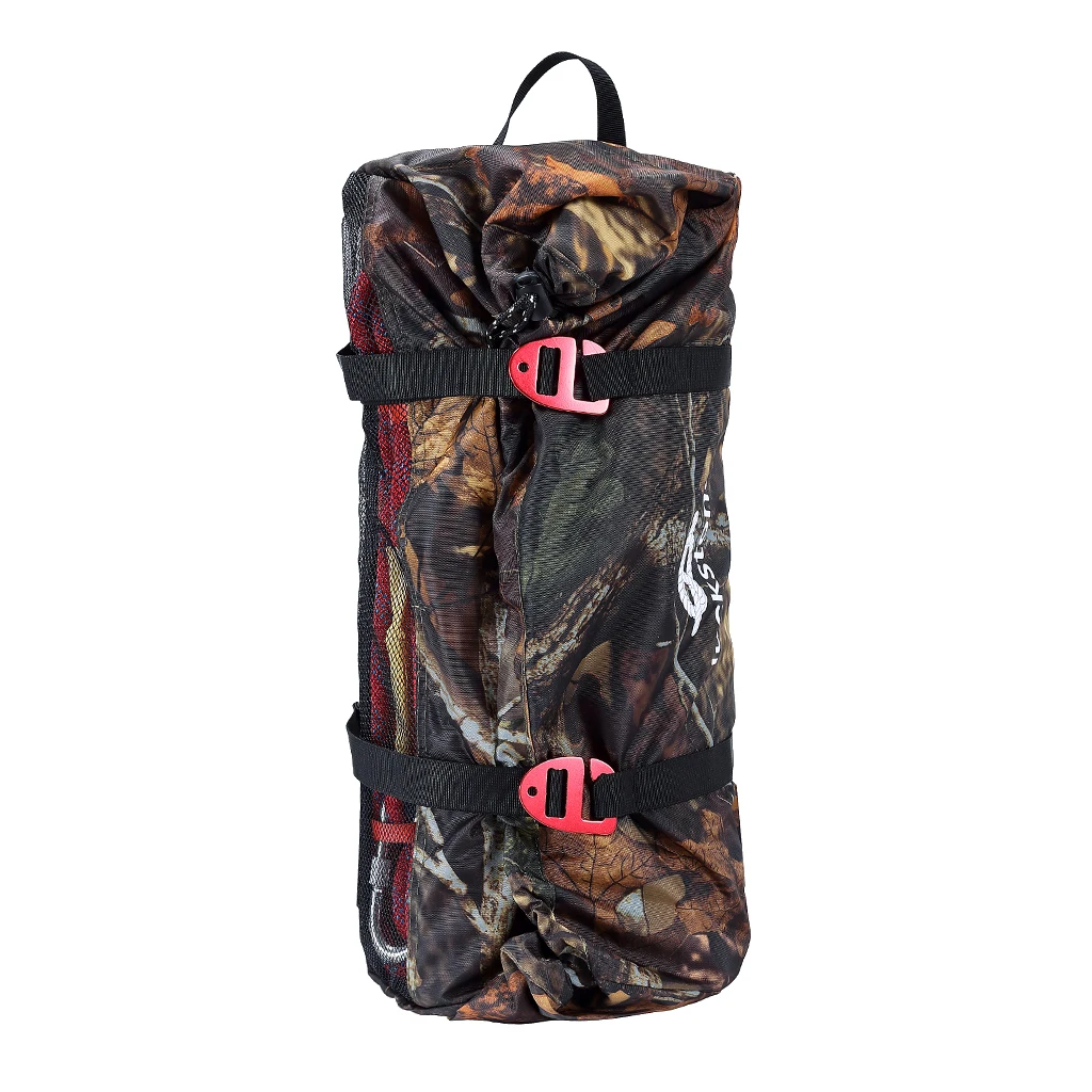 Folding 210D Nylon Rock Climbing Mountaineering Caving Rope Cord Bag with Ground Sheet Buckles Carry Straps