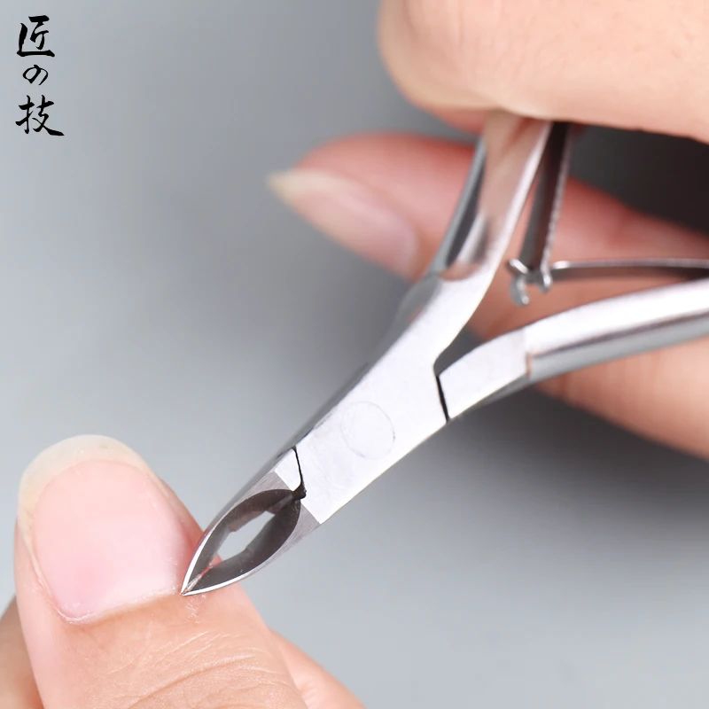 

double fork peeling technology stainless steel cutting pliers clamp flat epidermal cuticle knife 1028