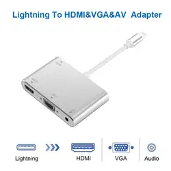 HDTV OTG кабель адаптер для Lightning 8Pin к HDMI VGA 3,5 мм адаптер аудио видео расширяет конвертеры iPhone/iPad Air/Mini