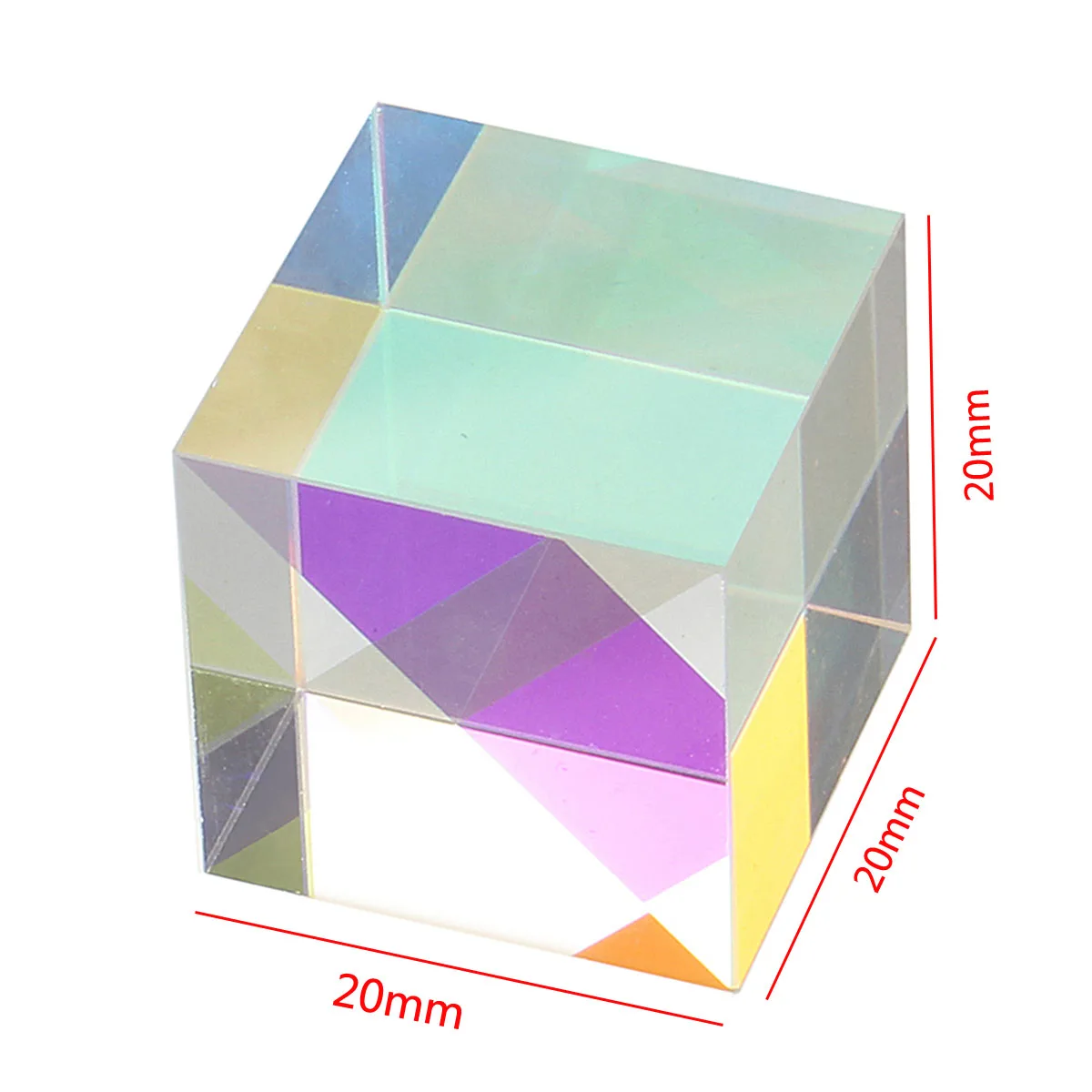 20x20 мм K9 кубическая Призма лазерный луч комбинированный кубический сплиттер стеклянный Декор квадратный куб RGB инструменты Обучающие инструменты украшения