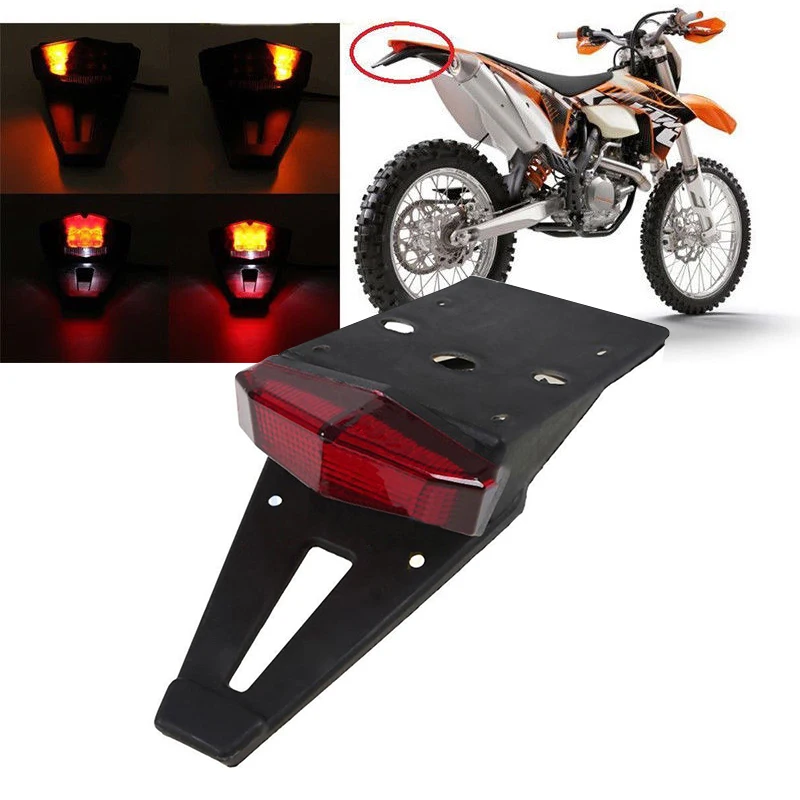 Fashion Red Lens Universal Motorcycle Dirt Bike Rear Fender Tail Brake Stop Light