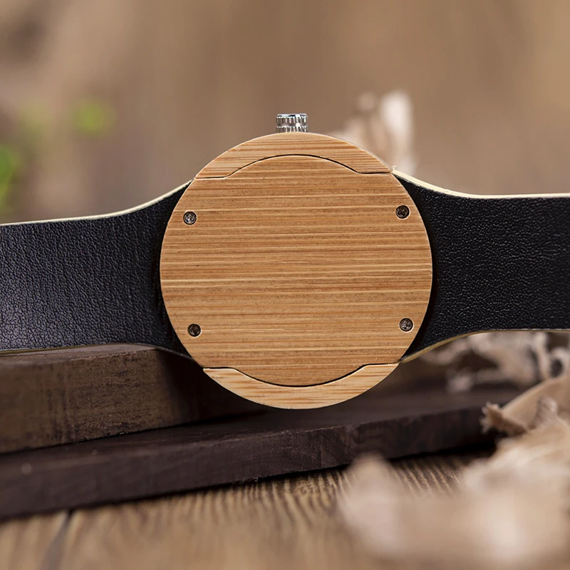 BOBO BIRD Wooden Quartz Watch Leather Band Wristwatches New Design Men Women Timepieces for Gift C-iQ17