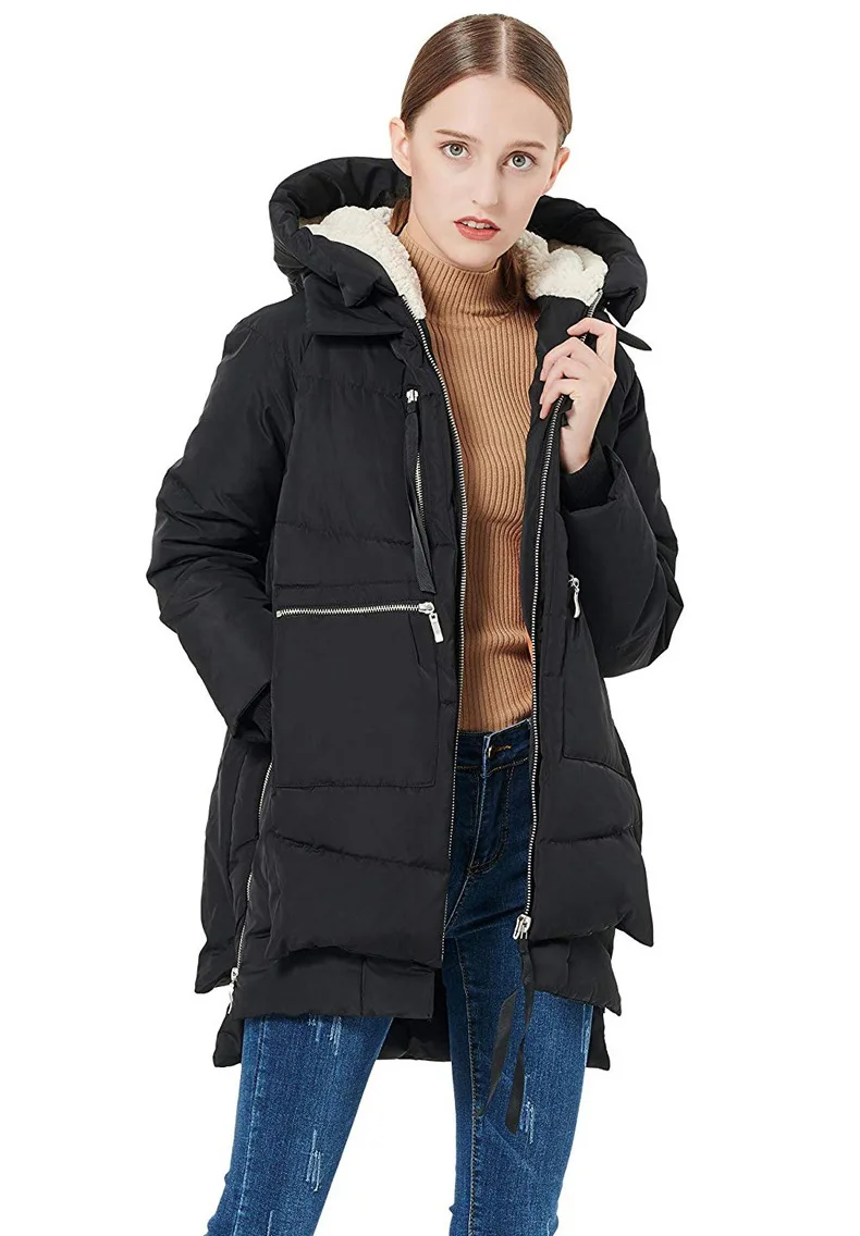 Для женщин зимняя куртка пуховик натуральный меховой воротник Парка на пуху верхняя одежда толстая теплая зимняя одежда Мода утка вниз куртка