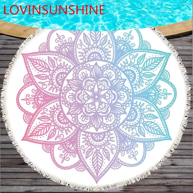 

Mandala Pattern Microfiber Printing Round Beach Towel Yoga Mat Sun Protection Camping Towel Wild Napkin
