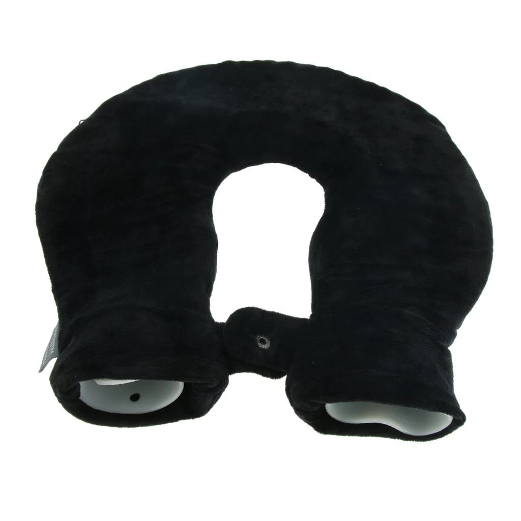 1.4L Travel Home Winter U Shaped Neck Hot Water Bottle Heated Bag Cover Set Black Blue