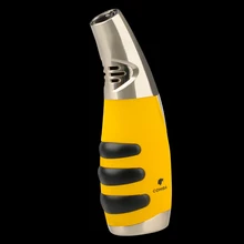COHIBA Pretty Gadgets Yellow&Black Hand-Held Style Single Torch Jet Flame Cigar Cigarette Lighter W/ Nice Gfit Box