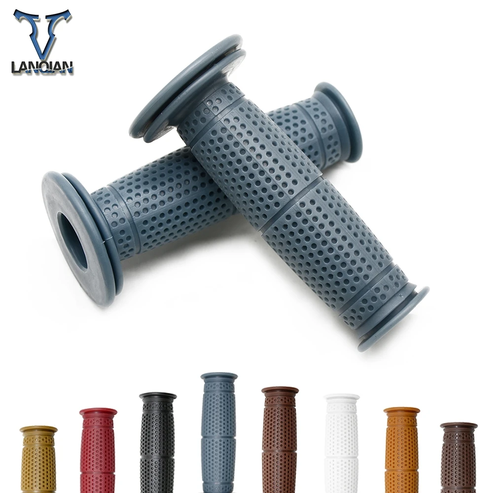 

1 pair Motorcycle Universal Handle Bar Vintage Rubber Grip coffee Motorbike Retro Non-slip 7/8'' 22MM Compound Hand Grips