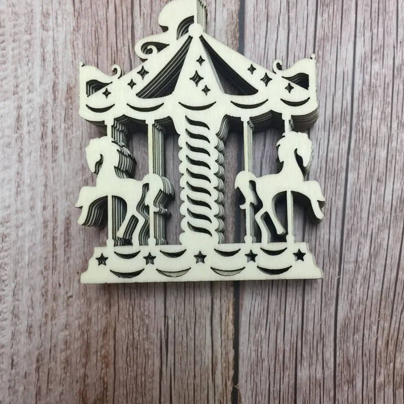 

set of 20pcs wood cut out shapes carousel horses party decorations 10x8cm