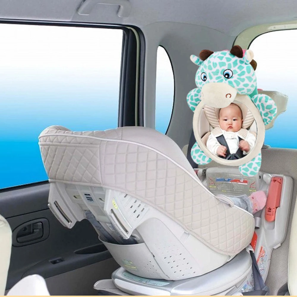 

1Pc Cute Cartoon Car Baby Mirror Wide View Rear Adjustable Safety Seat Car Back Mirror Headrest Mount For Baby Children Kids