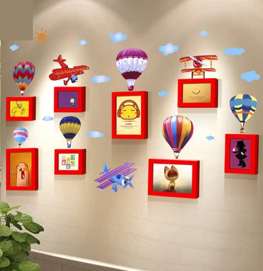 

8 Boxes Fashion Children Room Creative 5 Inch 7 Inch Solid Wood Photo Frame Combination Simple Modern DIY Photo Wall Photos