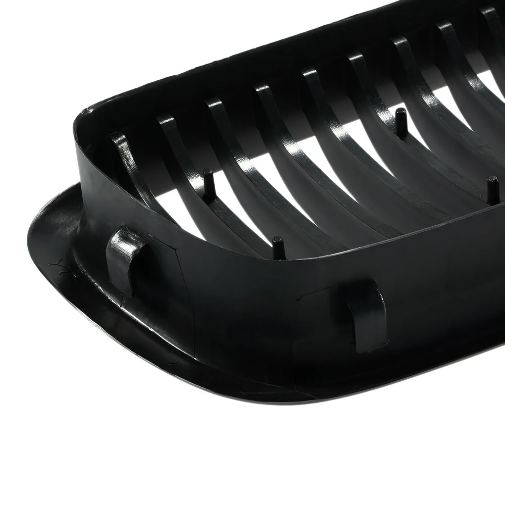 Car-Style-One-Pair-Front-Center-Wide-Kidney-Hood-Grilles-Matt-Black-Grill-for-BMW-E38