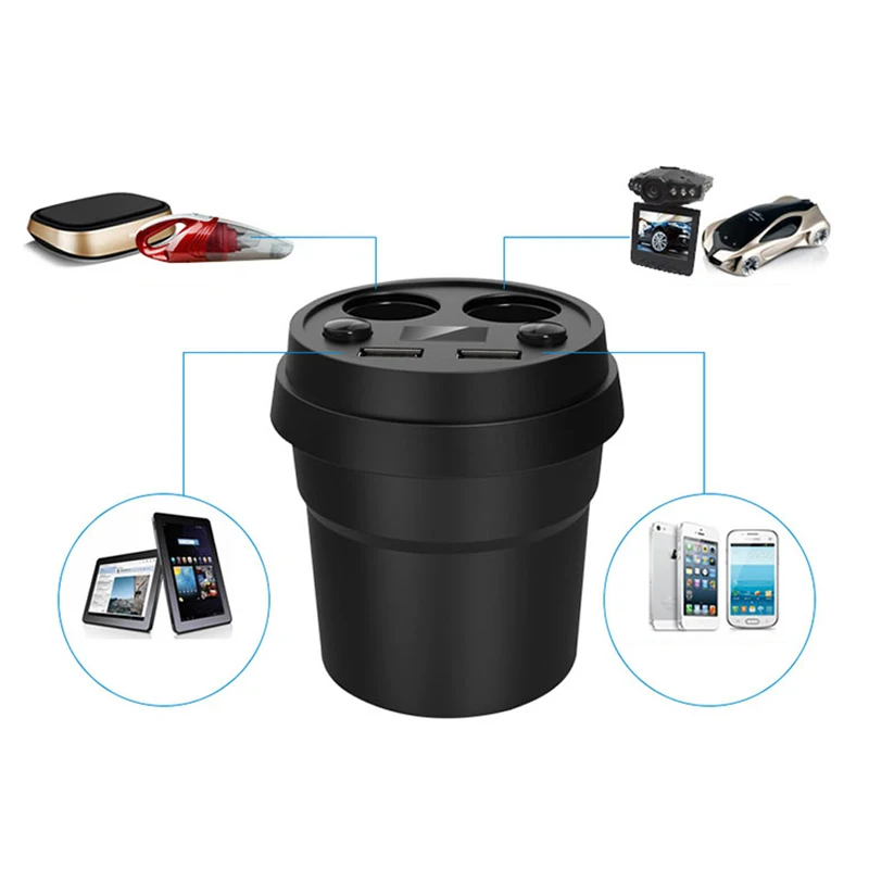 

3.1A/80W Dual USB Charger Car Adapter With 2 Socket Splitter Cigarette Lighter