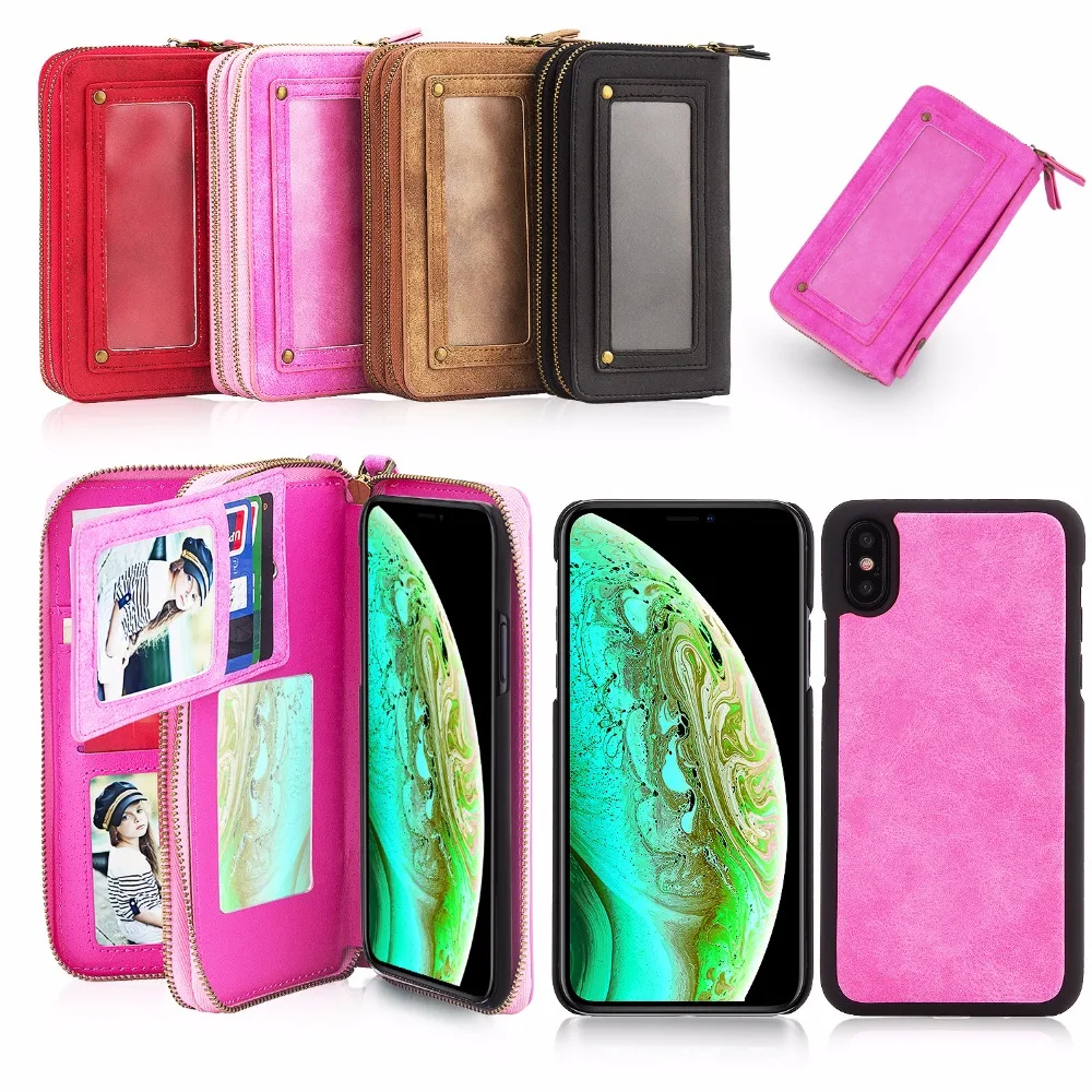 

for iphone XS max case Multifunctional card magnet wallet leather case for iphone X XR 8 8plus 7 7plus 6 6s plus 5s se cover